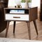Baxton Studio Quinn White and Walnut Finished 1-Drawer Wood End Table 159-9852 - alternate 2